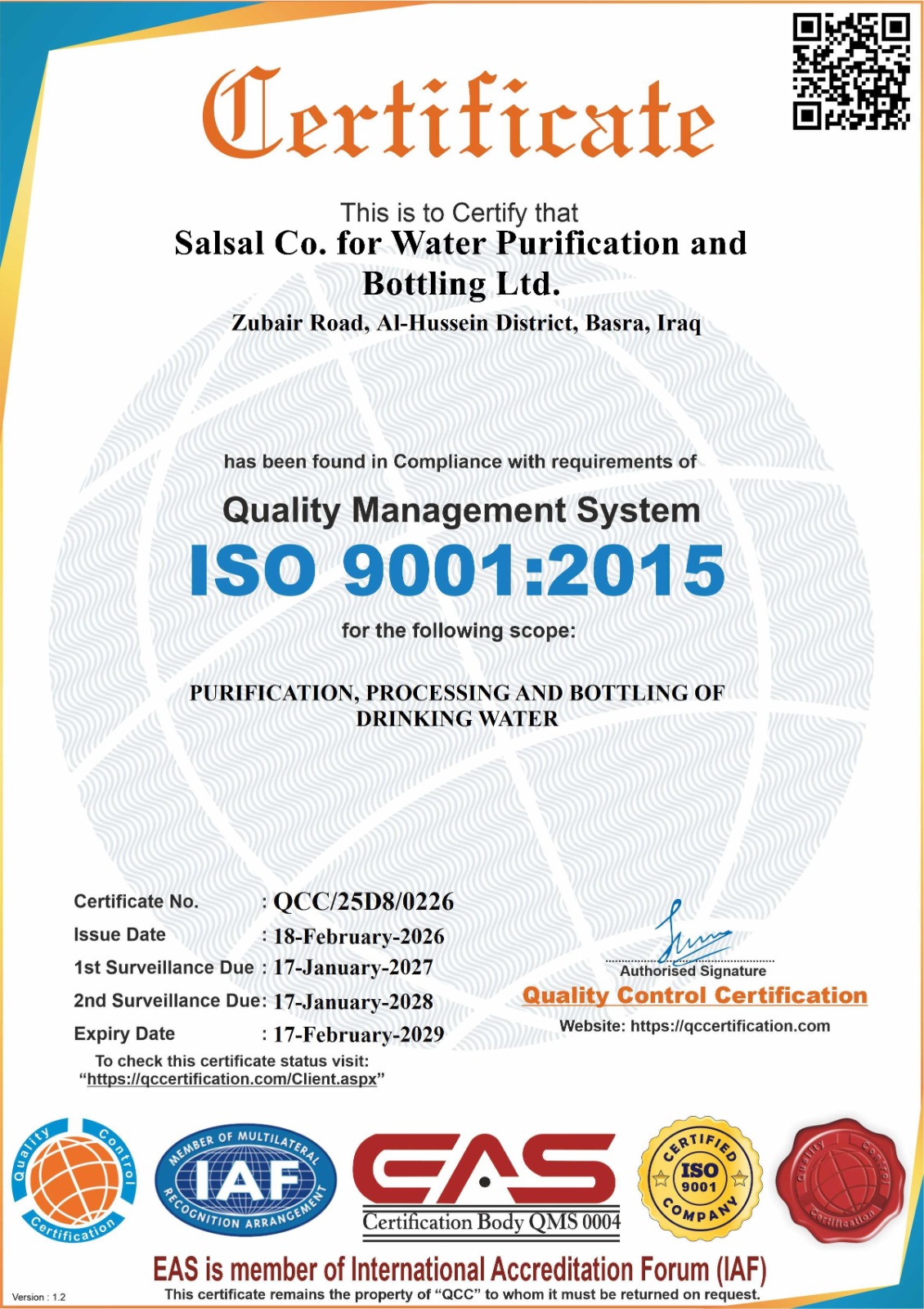 ISO 9001 Certificate
